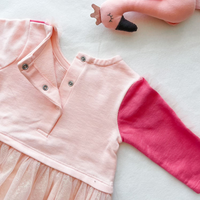 Rochie Roz Pal Cu Dantela Flamingo [4]