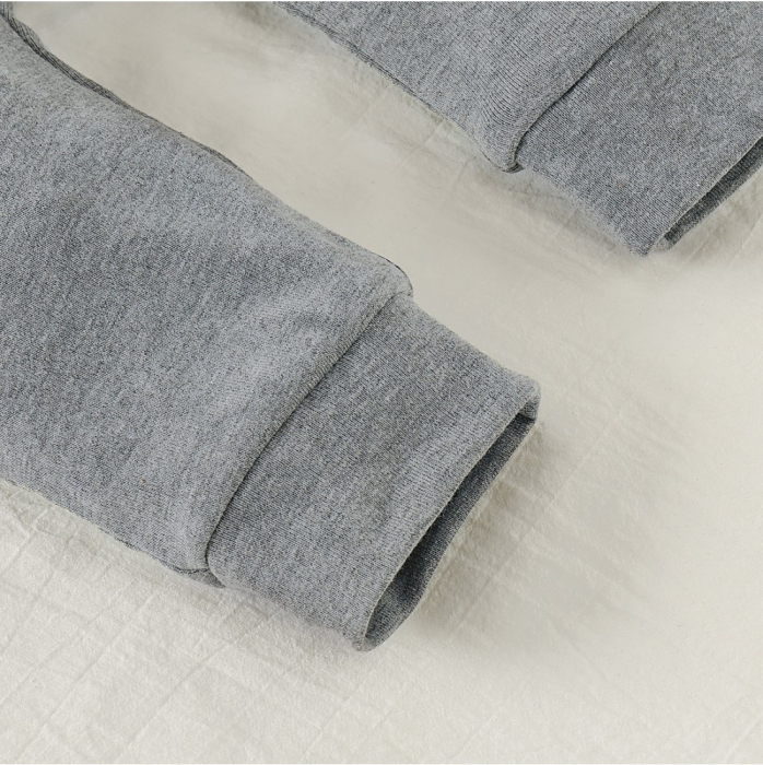 Salopeta Cardigan Gri Cu Gluga Unisex 3-12 Luni [5]