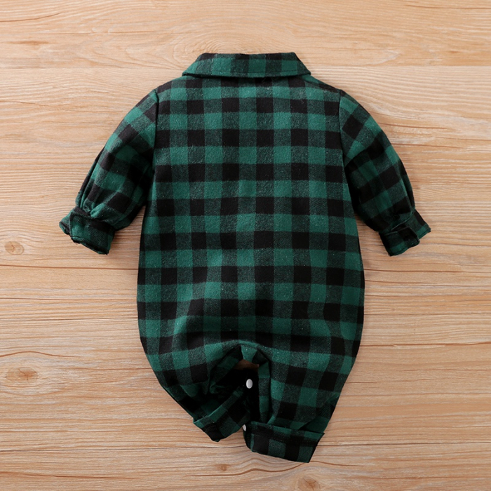 Salopeta In Carouri Verde Inchis Unisex 3-9 Luni [2]