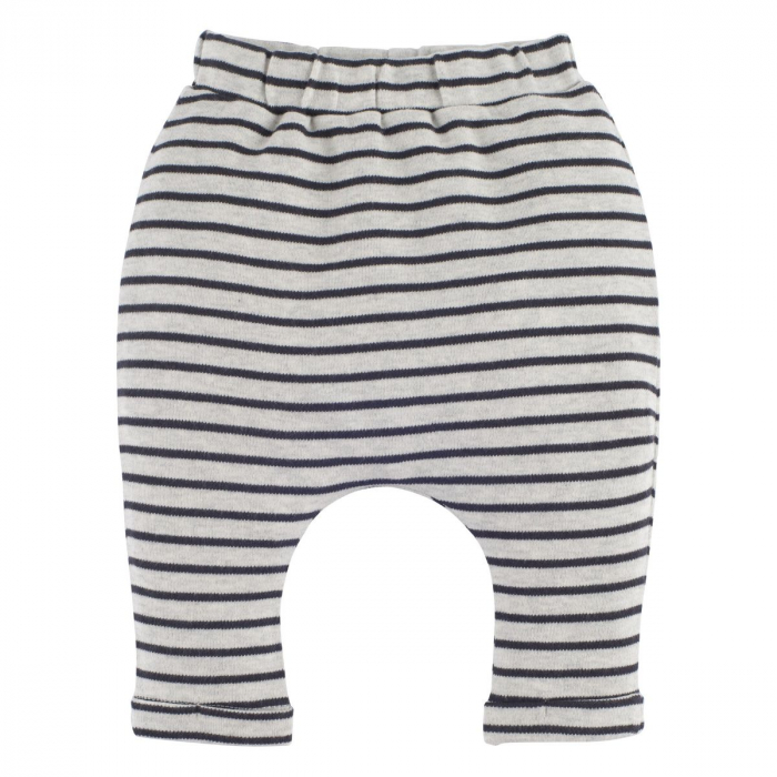 Set 2 Pantaloni Bebelusi Rosu Si Gri Cu Dungi [4]