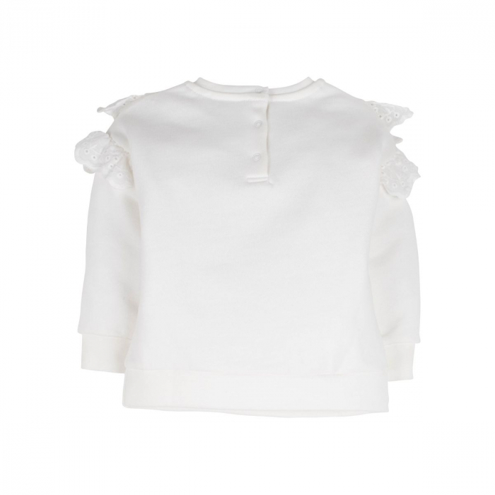 Set Bluza Alba Cu Volanase Si Pantalon [3]