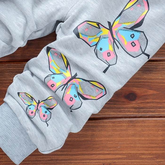 Set Bluza Si Pantaloni Fluturi Gri Fete 18 Luni-5 Ani [4]