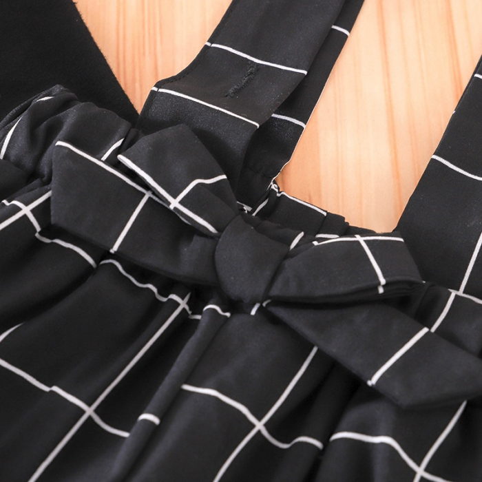 Set Salopeta Neagra Si Bluza Pentru Fete 2-5 Ani [3]