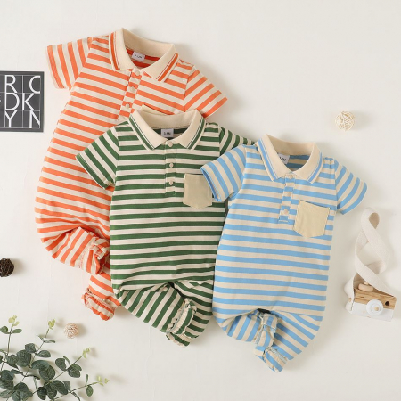 Salopeta Polo cu Dungi Verde Baieti [5]