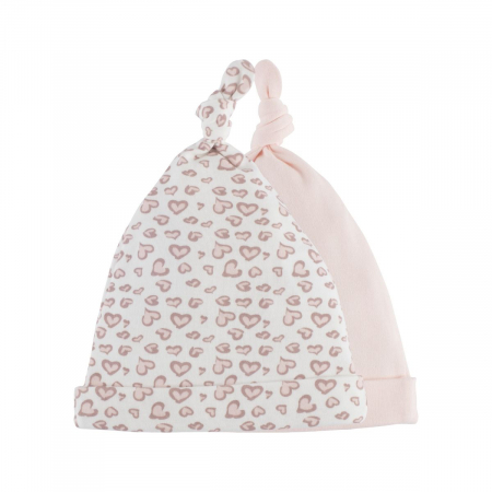 Caciulita Bebelusi - Set 2 Caciuli Bebelusi Cu Nod Inioare Leopard Si Roz