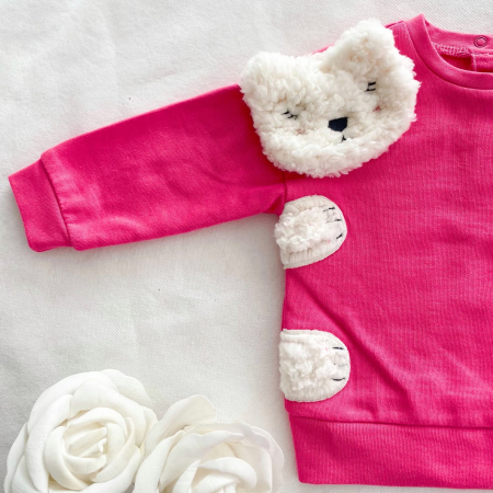 Set Bluza Si Pantaloni Pisicuta Roz [1]