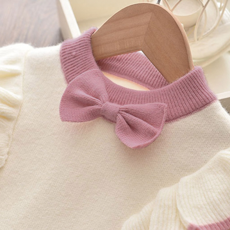Set Fustita Si Bluza Tricotate Pentru Fetite Roz 18 Luni - 5 Ani [5]