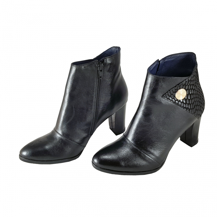Botine Model 612 N Negru Box cu Presaj [2]