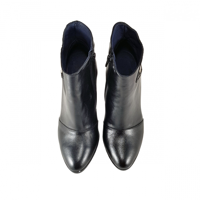Botine Model 612 N Negru Box cu Presaj [3]