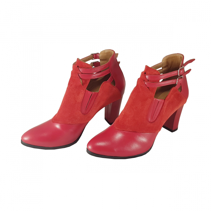 Botine Model 612 Rosu Box cu Velur [2]