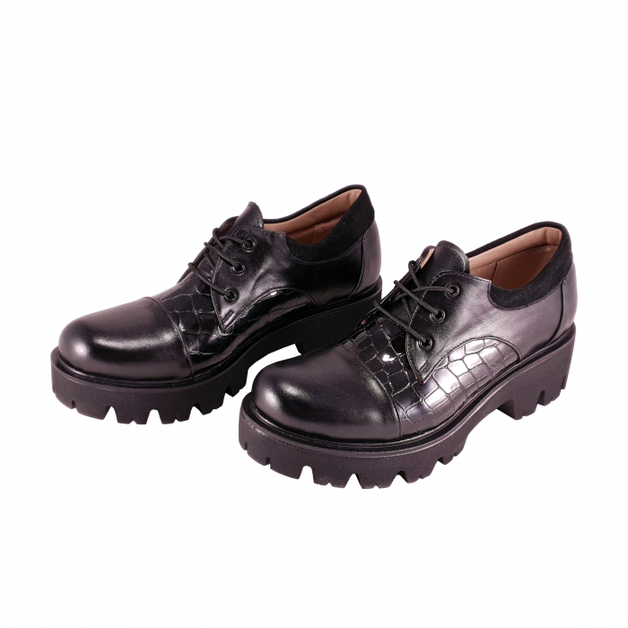 Pantofi 043.1 Negru box cu Cro co [2]