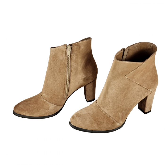 Botine Model 612 Velur Capucino [2]