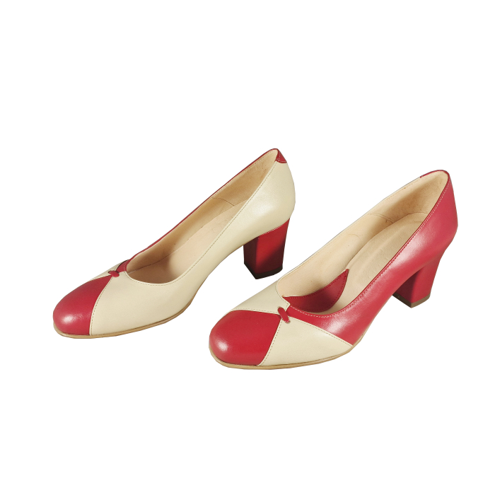 Pantofi 022.2 Rosu cu Bej [2]