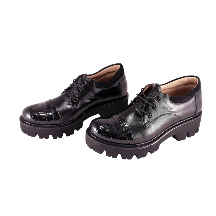 Pantofi 043.2 Negru box cu Cro co [2]