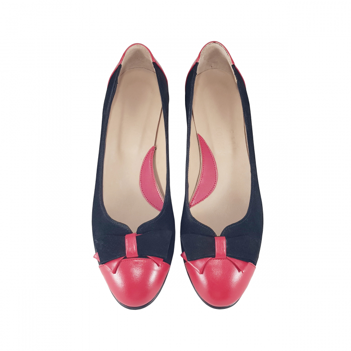 Pantofi 319 F Negru cu Rosu [3]