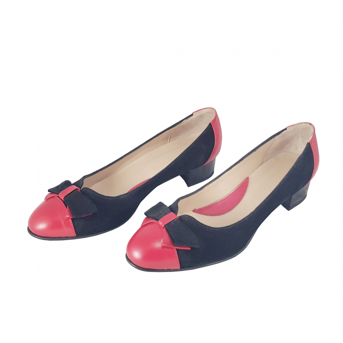 Pantofi 319 F Negru cu Rosu [2]