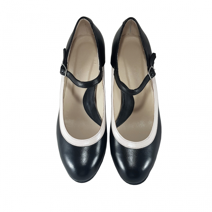 Pantofi 715 Negru cu Alb [3]