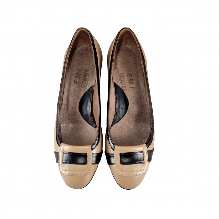 Pantofi 724 Nude cu Negru [3]