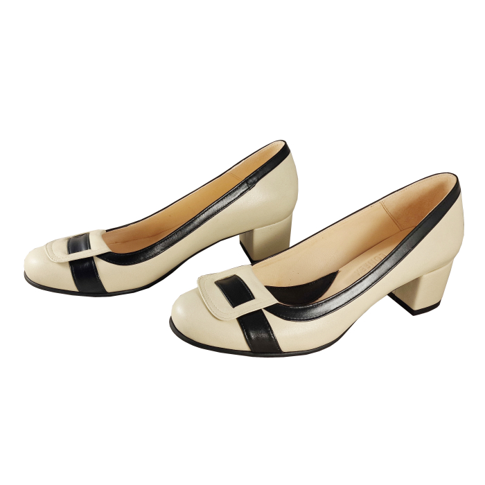 Pantofi 724 Bej cu Negru [2]
