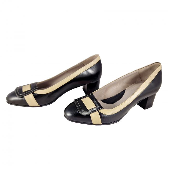 Pantofi 724 Negru cu Nude [2]