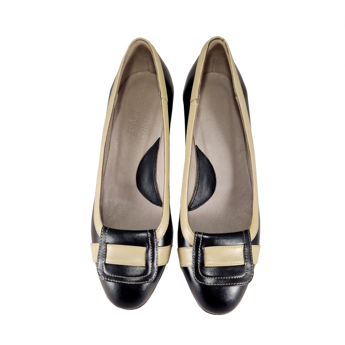 Pantofi 724 Negru cu Nude [3]