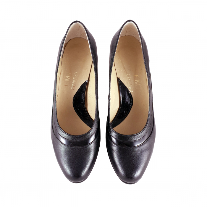 Pantofi 827.1 Negru box cu Negru Lac [3]