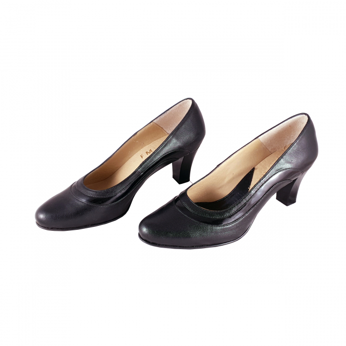 Pantofi 827.1 Negru box cu Negru Lac [2]