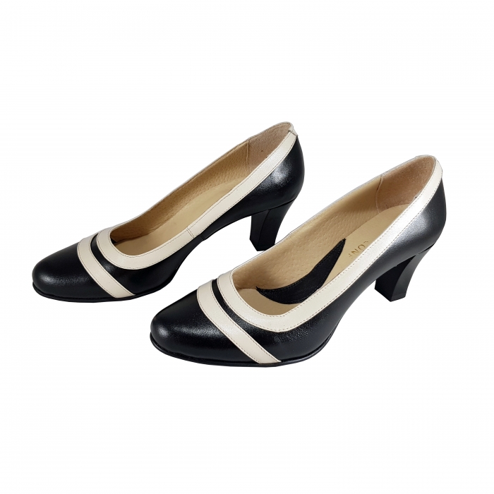 Pantofi 827.2 Negru cu Bej [3]