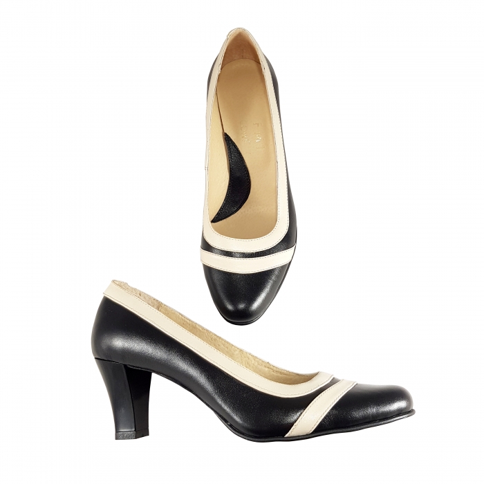Pantofi 827.2 Negru cu Bej [2]