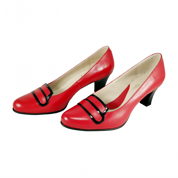 Pantofi 827 N Rosu cu Negru [2]