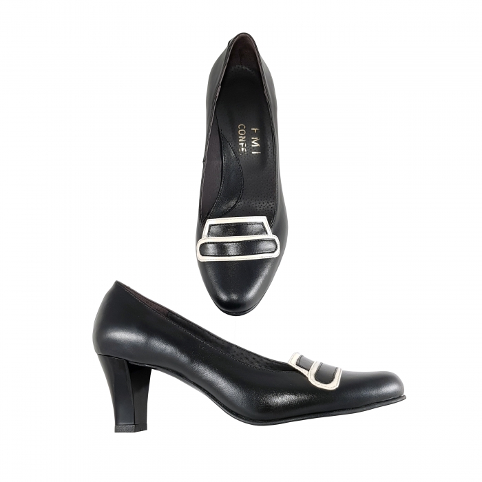 Pantofi 827 N Negru cu Bej Deschis [3]