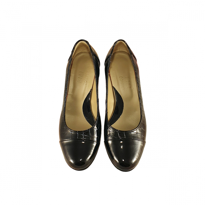Pantofi 219.1 Negru Lac cu Croco [3]