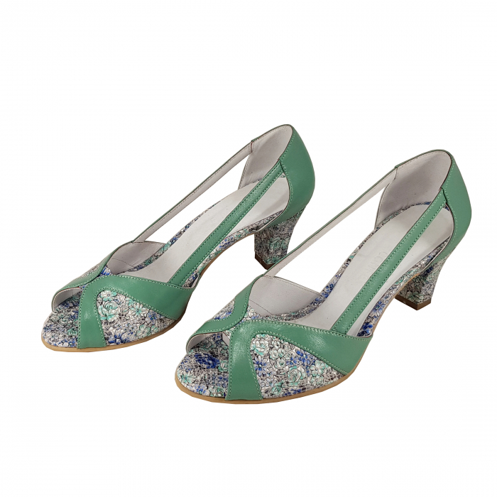 Pantofi Sanda 827 Verde cu Presaj Verde [3]