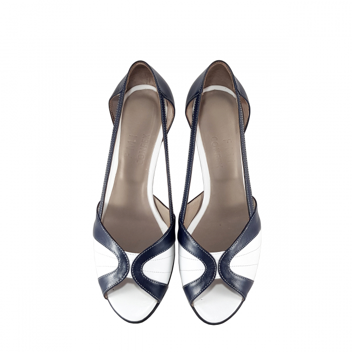 Pantofi Sanda 827 Bleumarin cu Alb [3]