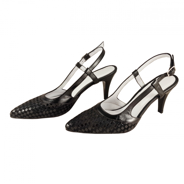 Sandale 053B Negru cu Sah [2]