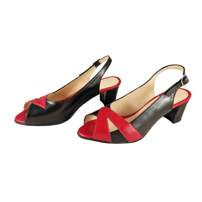 Sandale 902 Negru cu Rosu [2]