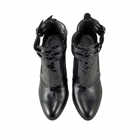 Botine Model 612 Negru Box cu Croco [2]