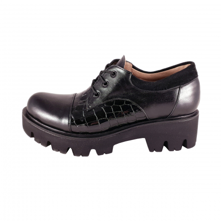 Pantofi 043.1 Negru box cu Cro co