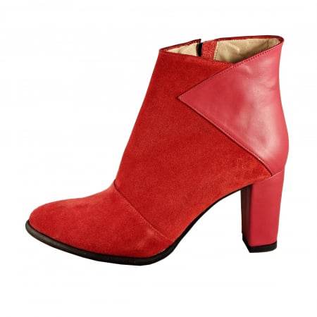 Botine - Botine Model 612 Rosu Velur cu Box
