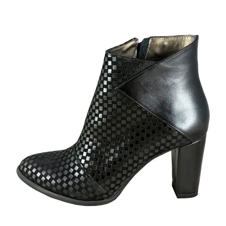 Botine - Botine Model 612 Negru cu Sah