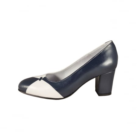 Toc 7 - 9 cm - Pantofi 022.2 Bleumarin cu Alb