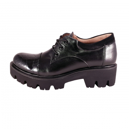 Pantofi - Pantofi 043.2 Negru box cu Cro co