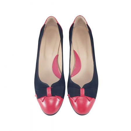Pantofi 319 F Negru cu Rosu [2]