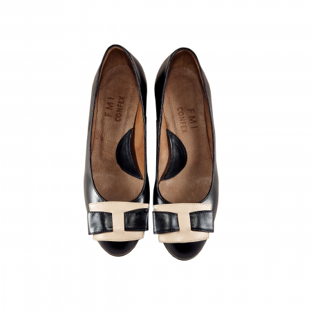 Pantofi 715 F Negru cu Nude [2]