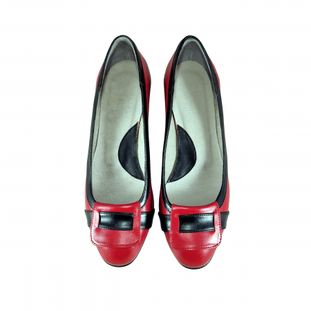 Pantofi 724 Rosu cu Negru Box [2]