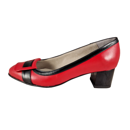 Pantofi 724 Rosu cu Negru Box