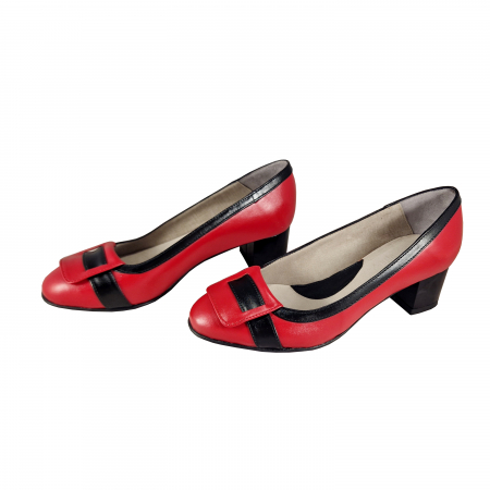 Pantofi 724 Rosu cu Negru Box [1]