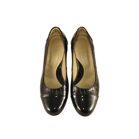 Pantofi 219.1 Negru Lac cu Croco [2]