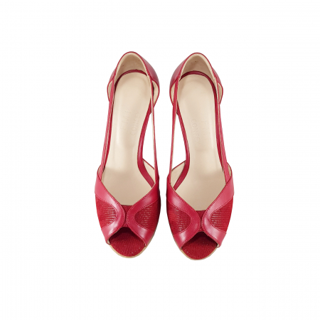 Pantofi Sanda 827 Rosu Box cu Velur [2]