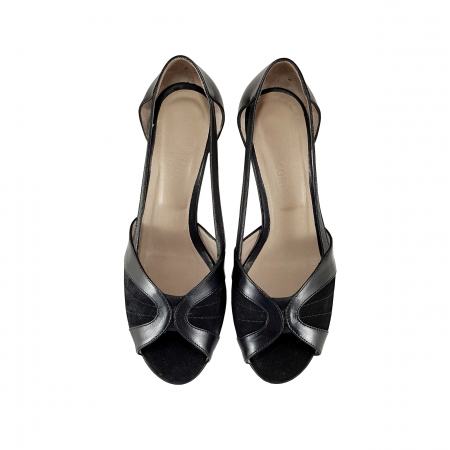 Pantofi Sanda 827 Negru Box cu Velur [2]